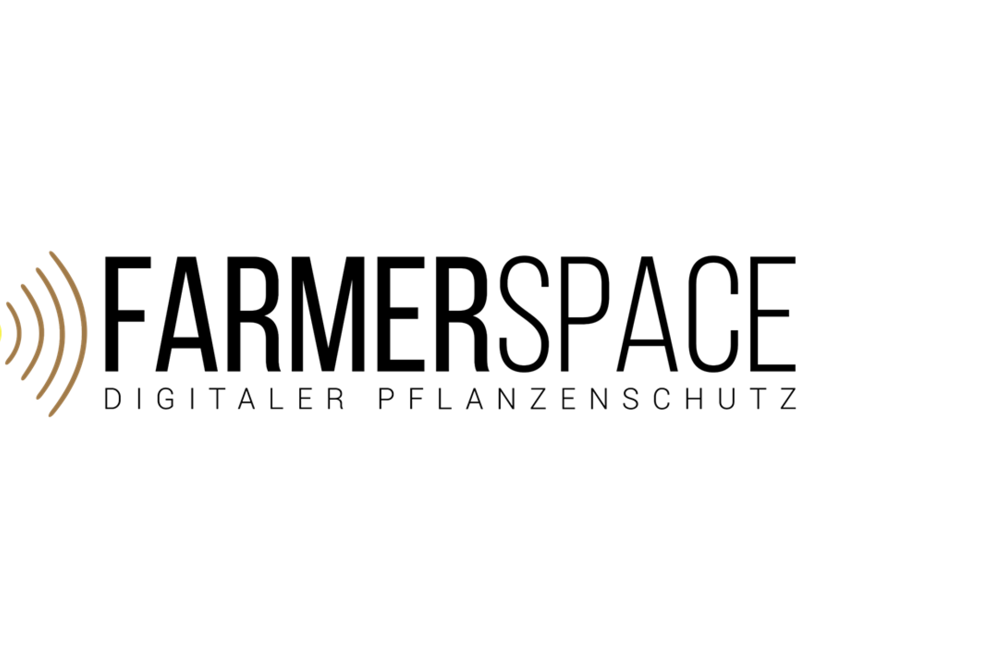 Logo von Farmerspace mit Rübe, Weizen und einem Symbol für Datenübertragung